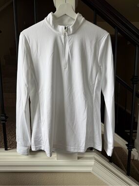 Nike women UPF 40+ DRI-FIT White Quarter-Zip Long Sleeve Top